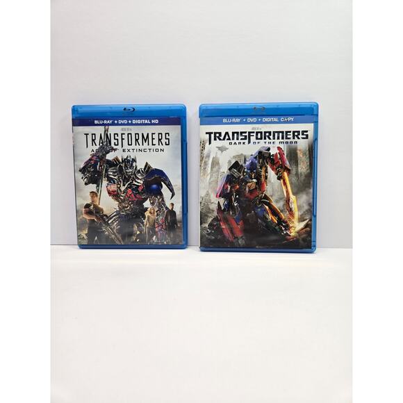 2 Movie Blu-Ray Bundle Of Transformers: Age Of Extinction & Dark Of The Moon - Picture 1 of 2